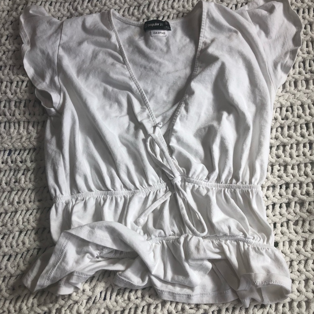 Popular 21 white cotton blouse. Size small.
